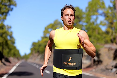 Fitnessgürtel – Premium Schwitzgürtel – Leicht zu Reinigen – Mehr Schwitzen – 2 GRATIS BONUS inkl. + Tragetasche + Körperfettzange – Bauchweggürtel Hot Belt mit Sauna Effekt ideal für Ihr Training, zum Laufen, Joggen – 2 Größen zur Wahl - 7