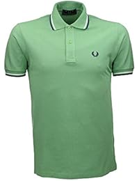 Fred Perry Polo-camiseta con cuello de rayas, colour verde, color Verde, talla 44