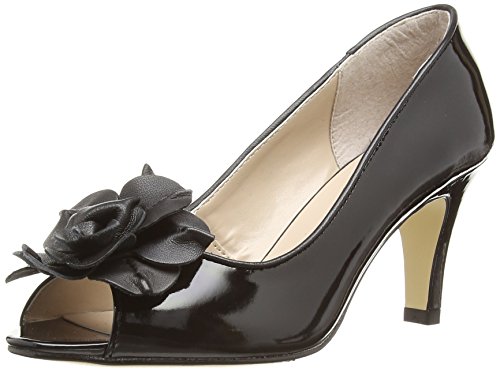 Lotus Belinda, Women Open-Toe Pumps, Black (Black Patent Leather), 6 UK (39 EU)