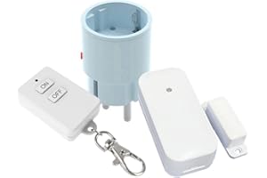 ‎DIW-FUNK DIW-Funk Abluftsteuerung PA-511 SPARSET Fensterkontaktschalter DFM-2000 + PowerStecker DIR-2300 + Key-Sender DKS-10 kabellos für Dunstabzugshaube Kamin Ofen