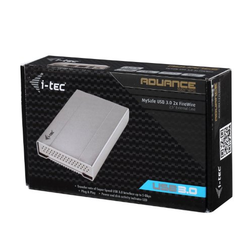 i-tec USB 3.0 Advance MySafe externes 2,5″ Festplattengehäuse 2x FW800 1x USB 3.0 für SATA I, II, III HDD SSD Allu-Gehäuse für optimale Wärmeableitung - 6