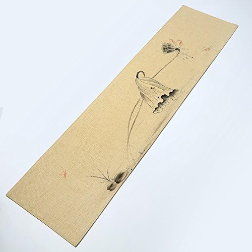 ZJM Hand Painting Table Runner Retro Linen Chinese Style Tea Table (Color : 10, Size : 30*260cm)