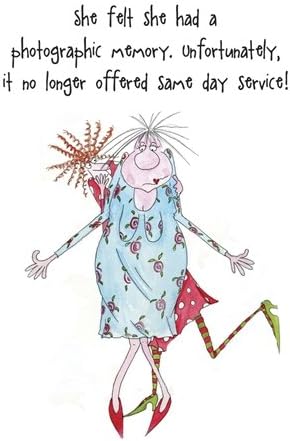 Peartree Heybridge Funny Female Greeting Card - 'Photographic Memory, No Longer Offer Same Day Service' - Humour Card for Her - Camilla & Rose Range