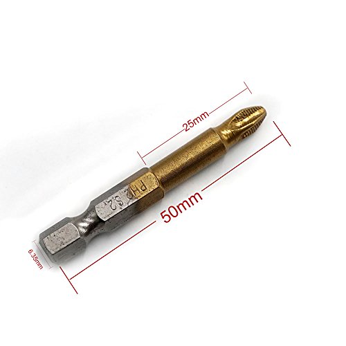 JTENG 10 tlg. PH2 Magnetische Schraubendreher Bits 50 mm Anti Rutsch Phillips Hex Schraubendreher Schraubendreher Bits set Elektrische - 5