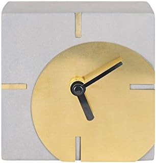 Cult Living Zuma Square Concrete Desk Clock, Grey and Gold
