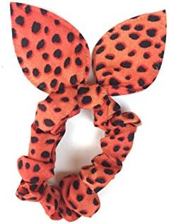 New Rabbit Bunny Ears Leopard Dot Scrunchie Hair band Elastic Hair Tie Ponytail Holder