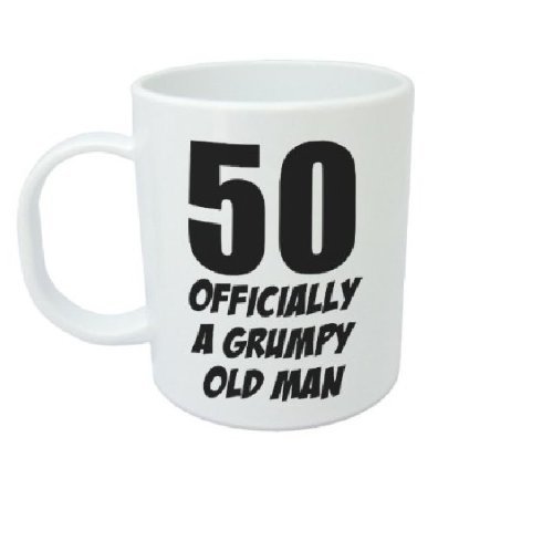 Acen "50 Oficialmente un Viejo Gruñón Chistosa Novedad 50th cumpleaños Taza de cerámica, de Color Blanco 11 oz