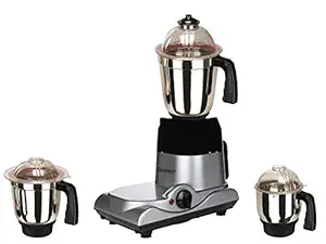 Sunmeet Black Silver Color 1000Watts Mixer Juicer Grinder with 3 Jar (1 Large Jar, 1 Medium Jar and 1 Chuntey Jar)(SM_1000W_BabaMet-BlkSlv_3J_MG18-MA) Make in India