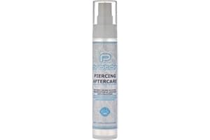 Proton Piercing Aftercare - Solución Salina Isotónica - Airless System - Para El Cuidado Posterior de la Perforación, De Sal Marina - 50 ml - 1.69 Oz.