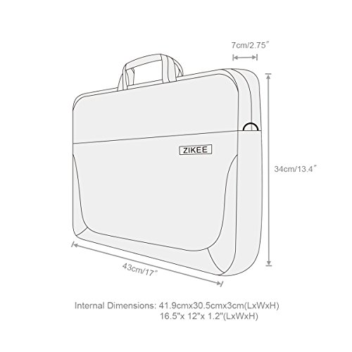 Zikee 39,6 cm (15,6 Zoll) wasserfeste, multifunktionale Laptop Hülle Notebooktasche Laptoptasche Laptop-Umhängetasche mit Griff und Schulterriemen aus strapazierfähigem Oxford als Messenger Bag mit Zubehörtasche für Geschäftsreisen (Dark Blau) - 3