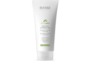 BABE Laboratorios Babé - Stop Akn Limpiador Facial Purificante 200 ml, Tratamiento Acné, Piel Grasa, Seborregulador, Matificante, Limpieza e Higiene Facial, Uso Diario, Evita El Acné