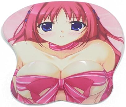 Davidlove 3D Silicone Wrist Rests Mouse Pad/Anime Game Cartoon Girl Big Breast Mouse Pads (B)