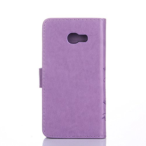 Samsung Galaxy A5 ( 2017 ) Hülle, Samsung Galaxy A5 ( 2017 ) Schutzhülle, Alfort 3 in 1 Lederhülle Fashion Design Premium PU Leder Hohe Qualität Tasche Case Cover Kasten Abdeckung Wallet für Samsung Galaxy A5 ( 2017 ) 5.2″ Smartphone Funktion Standfunktion Unterstützte Telefone und Magnetverschluss mit Schmetterling ( Helles Lila ) + Alfort Schwarz Stylus Pen - 3