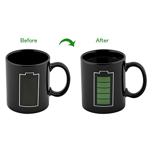 Preisvergleich Produktbild Cozyswan Kaffeetasse Keramiktasse verfärbung Becher Teetasse mit Batterie Geschenk Schwarz