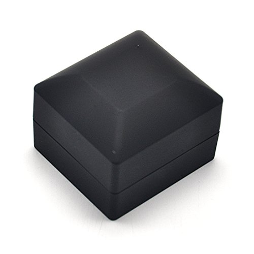 HYY Ring Box Schmuck Aufbewahrungsbox mit LED Licht für Engagement und Hochzeit, PU-Leder - 2