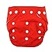 Koly® Newborn Baby Cloth Diaper Adjustable Reusable Washable Nappy Non-Disposable Nappies (Red)