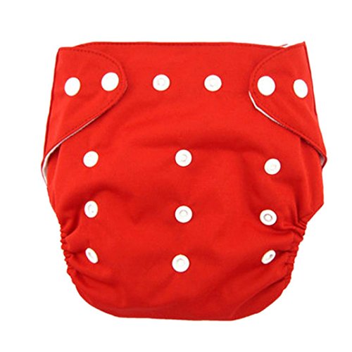Koly® Newborn Baby Cloth Diaper Adjustable Reusable Washable Nappy Non-Disposable Nappies (Red)