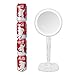 KEDSUM 18.6cm Rechargeable 5X Magnification Round Swivel Table Top Illuminated Makeup Mirror -Ajustable and Dual Sided Mirror with Soft LED Light for Bathroom, Vanity,Cosmetics,White