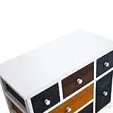 Rebecca Srl Kommode Schubladenschrank Schubladenkommode Sideboard 6 Schubladen Paulownienholz mehrfarbig Knöpfen Shabby Look Schlafzimmer Wohnräume (Code RE4337). - 4
