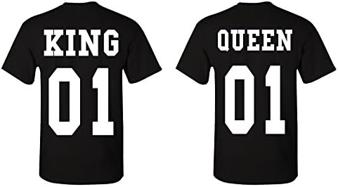 King Queen Couple Match Valentine Novelty Men Women Unisex Top T Shirt-5XL