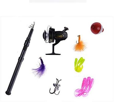 Sea Fishing Rod Fly Rod Ice Fishing Rod FRP 165cm Ultra Light with Reel Hook Float for Childrenand Beginners FT16