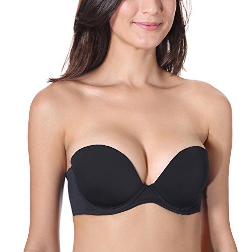 La Isla - Bretelles Amovibles Soutien-gorge avec armatures - Soutien-Gorge Push Up - Femme Noir FR90C (EU34C)