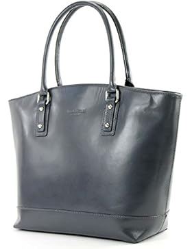 ital. Ledertasche Schultertasche Handtasche Henkeltasche Tragetasche Leder Damen Tasche Shopper DIN A4 geeignet...