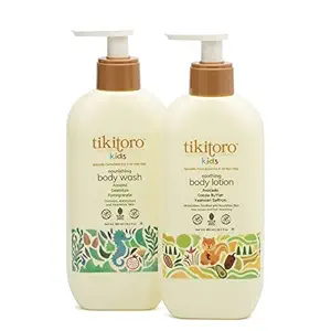 Tikitoro Kids Nourishing Shower Body Wash & Kids Soothing Body Lotion, Kids Body Combo Pack for All Skin Types, No Parabens - 300 ml Each, (Combo Pack of 2)