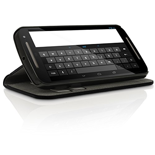 igadgitz U3463 igadgitz Premium PU Cuero Funda Cartera Tapa Carcasa Para Motorola Moto G 2    Generaci  n 2014 XT1068  G2  Piel Flip Case Cover Con Ranura Para Tarjetas y Soporte y Cierre Magn  tico y Protector Pantalla - Negro