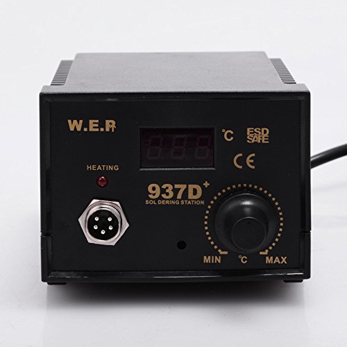 Voilamart 937D Regelbare Digitale Lötstation mit 6 Spitzen Lötkolben Heißluftpistole Set für Platinen Handy Mobil Temperaturanzeige 200 – 480 C ¡­ - 2