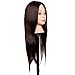 LuckyFine Pro 60% 22'' Real Hairdressing Brown Hair Training Head Mannequin Head With Clamp