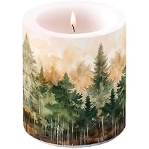 Bougie Pilier Ambiente Fleurs D'Anne - 9 Cm - Blanche - Décoration Élégante