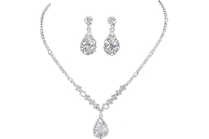 Wedity mariée mariage cristal collier boucles d'oreilles ensemble argent mariée tour de cou colliers pendentif bijoux pour femmes et filles