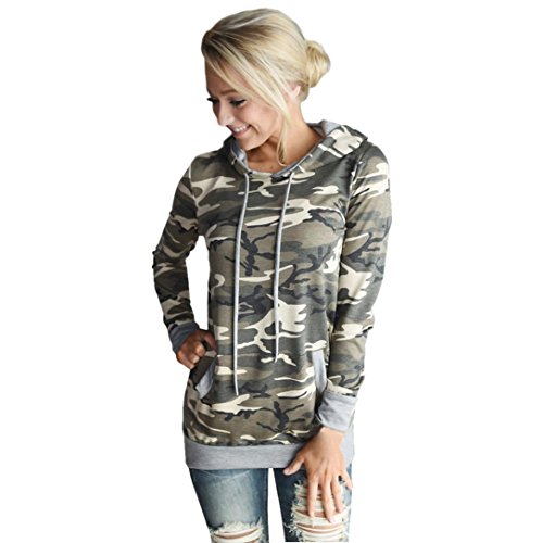 Womens Jumper, Xinantime Camouflage Printing Hoodie Sweatshirt (XL, Camouflage)