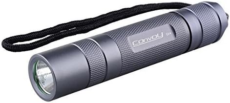 LED Adjustable Flashlight, Mini Zoom Flashlight, CONVOY Brightest White Light Waterproof Handle Flashlight Torch for Home/Camping/Hiking/Hunting/Night Riding - Titanium ( 1x18650 )