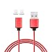 Produktbild Magnetisches Lightning Kabel, YOUXIU 1M Nylon Magnet USB Lightning Kabel Ladekabel Datenkabel High Speed Sync füriPhone 5, 5c, 5s, SE, 6, 6 Plus, 6s, 6s Plus, 7, 7 Plus, iPad-2 Packung Lightning (Rot)