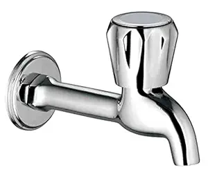 Jagger Seelk Brass Long Body taps for Kitchen and Bathroom taps with Chrome Finish and Quarter Turn Fitting (Free Wall Flange and Teflon Tape)