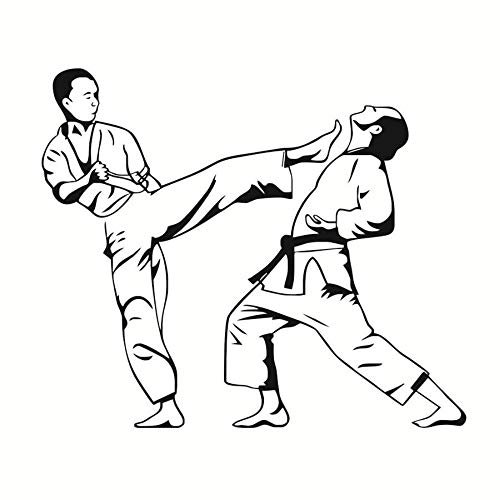 Preisvergleich Produktbild Wandaufkleber Wohnzimmer Schlafzimmer Vinyl Kunst Wanddekoration Aufkleber Abnehmbare Wandbild Dekoration Kinder Karate Kick Spiel 68 * 58 cm