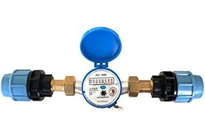 HYDROBIL Bague du Compteur d'eau Froide pour Eau Potable Compact Antimagnétique à l'Intérieur & à l'Extérieur Pression Maximale 16 Bar Température Maximale 30 °C 3/4”MDPE/PE pour 32 mm BSP 2.5m3/h