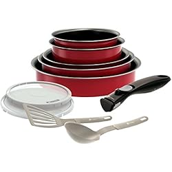 Backen 181003 -Set de poêles et casseroles -10 Pièces Rouge -Tous feux dont induction