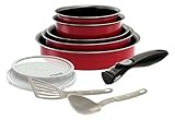Backen 181003 -Set de poêles et casseroles -10 Pièces Rouge -Tous feux dont induction
