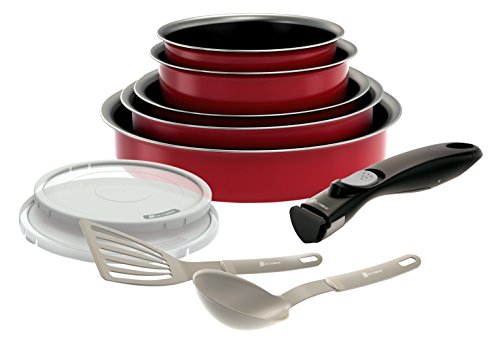 Backen 181003 -Set de poêles et casseroles -10 Pièces Rouge -Tous feux dont induction