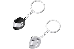 LSUWDE 3D Mini Helmet Keychain, 2 Pieces - Motorcycle Helmet Keyring Pendant, Charm Key Ring, Car Key Decoration Accessories for Women Men