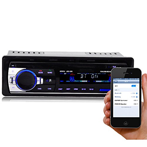 PolarLander Car Radio Audio USB/SD/MP3 Player Receiver Bluetooth Hands-free with Remote Control Black 1 Din