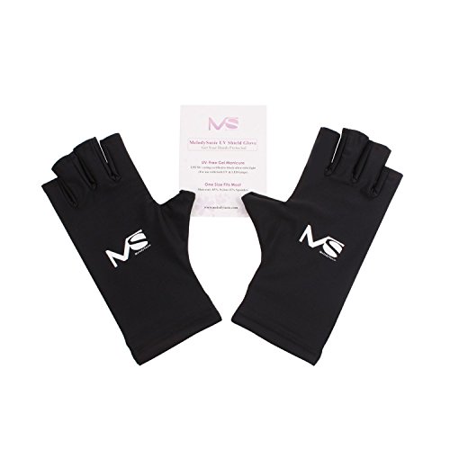 MelodySusie® UV Shield LYCRA Gloves Black - a Must-Have UV/LED nail lamp dryer accessory