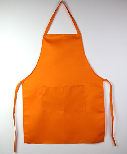 raylinedo Uni Unisex Cook kochen Catering Arbeit Professionelle Köche Kellner Schürze Kinderschürze mit Twin Doppel-Pocket orange - 3