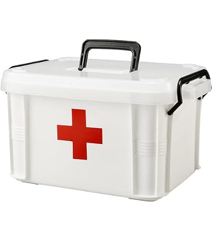 Pilipane Scatola per Medicinali, Scatola di immagazzinaggio di plastica del gabinetto della Medicina, 3-Tier Grande capacità Kit, Contenitore per Medicinali di Emergenza Multifunzione Scatola