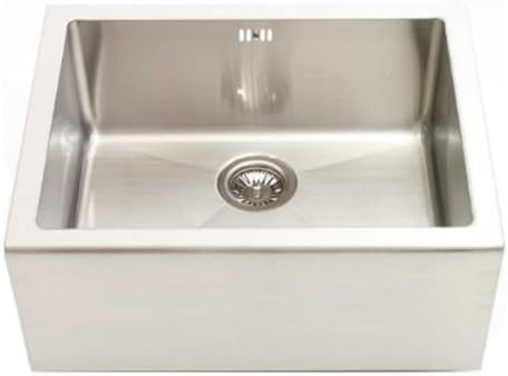 Belfast Single Bowl Sit On Sink in Brushed Steel