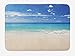 Produktbild Doormats Ocean Bath Mat, Tropic Ocean Style Sandy Shore and Sea with Waves Escape to Paradise Theme, Plush Bathroom Decor Mat with Non Slip Backing, 23.6 W X 15.7 W Inches, Cream Turquoise White