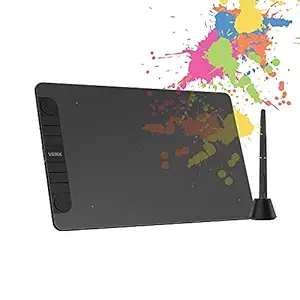 VEIKK VK1060PRO Graphic Drawing Pen Tablet 10x6 inch with Two Quick Dials and 6 Express Keys, Battery-Free Passive Stylus (8192) Support Android Windows and Mac Linux OS, Tilt Pressure